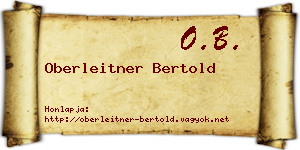 Oberleitner Bertold névjegykártya